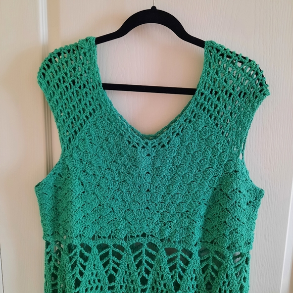 Stunning Handmade Crochet Lace Plus Size Dress 1X - 2X - Picture 2 of 13